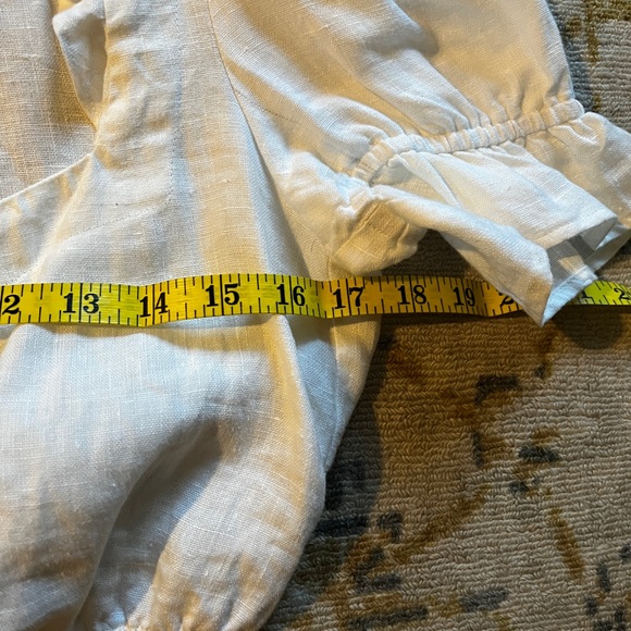 Reformation 100% linen crop top blouse white small - Picture 11 of 11